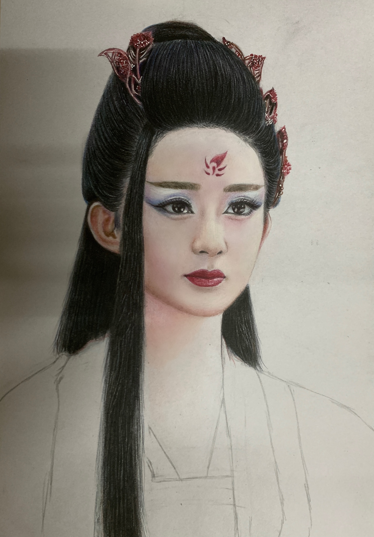 彩铅手绘妖神花千骨