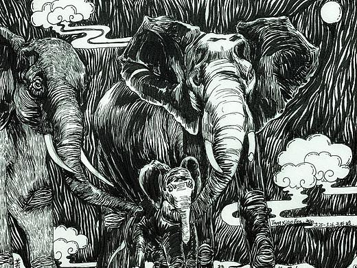 大象家族里遗失的孤儿（个人主页-ZNDQ5OTY0NjA=） - 创作习作 - 站酷设计师阳光summer原创素材 - 站酷ZCOOL