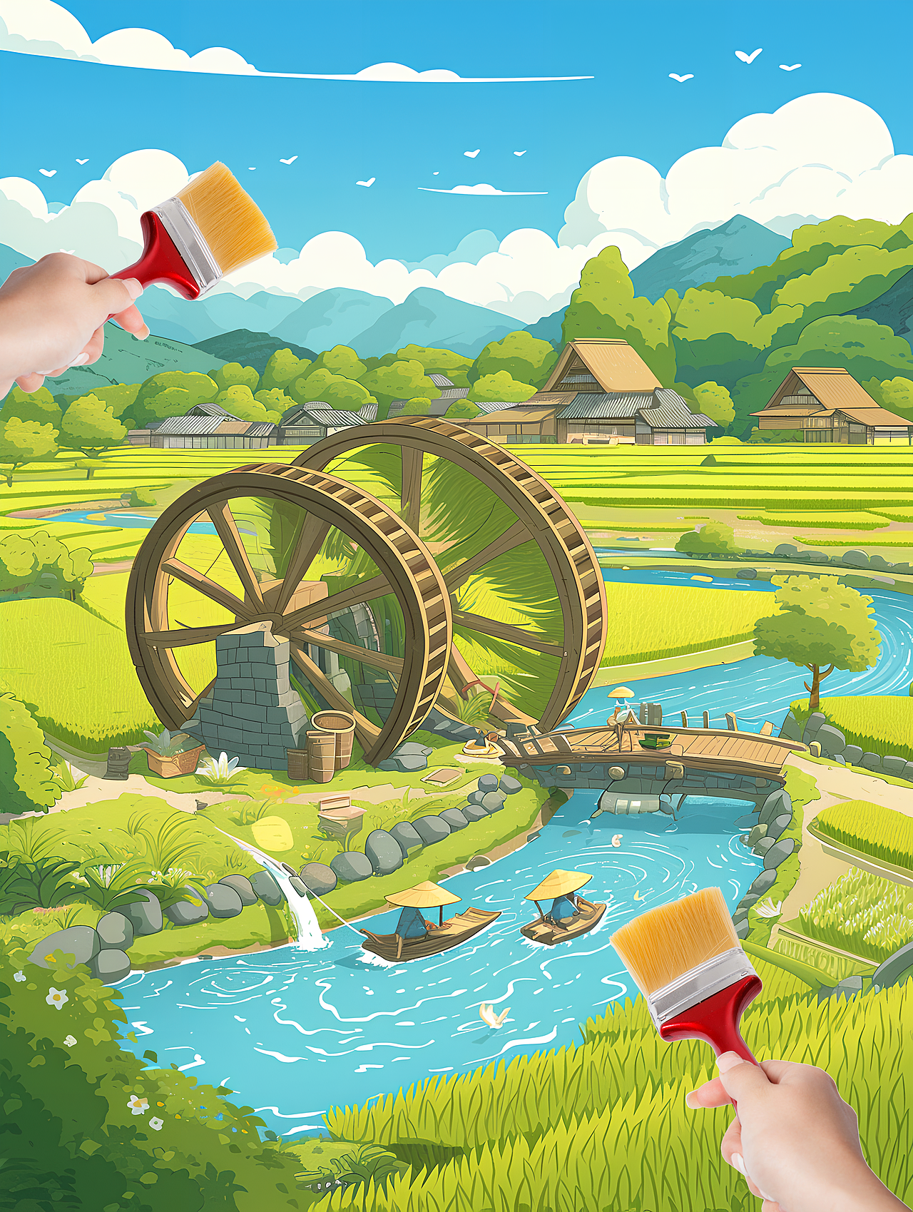 乡村插画（图ZMzcwODAxODQ0） - 图案 - 站酷设计师术艺家_兀原创素材 - 站酷ZCOOL