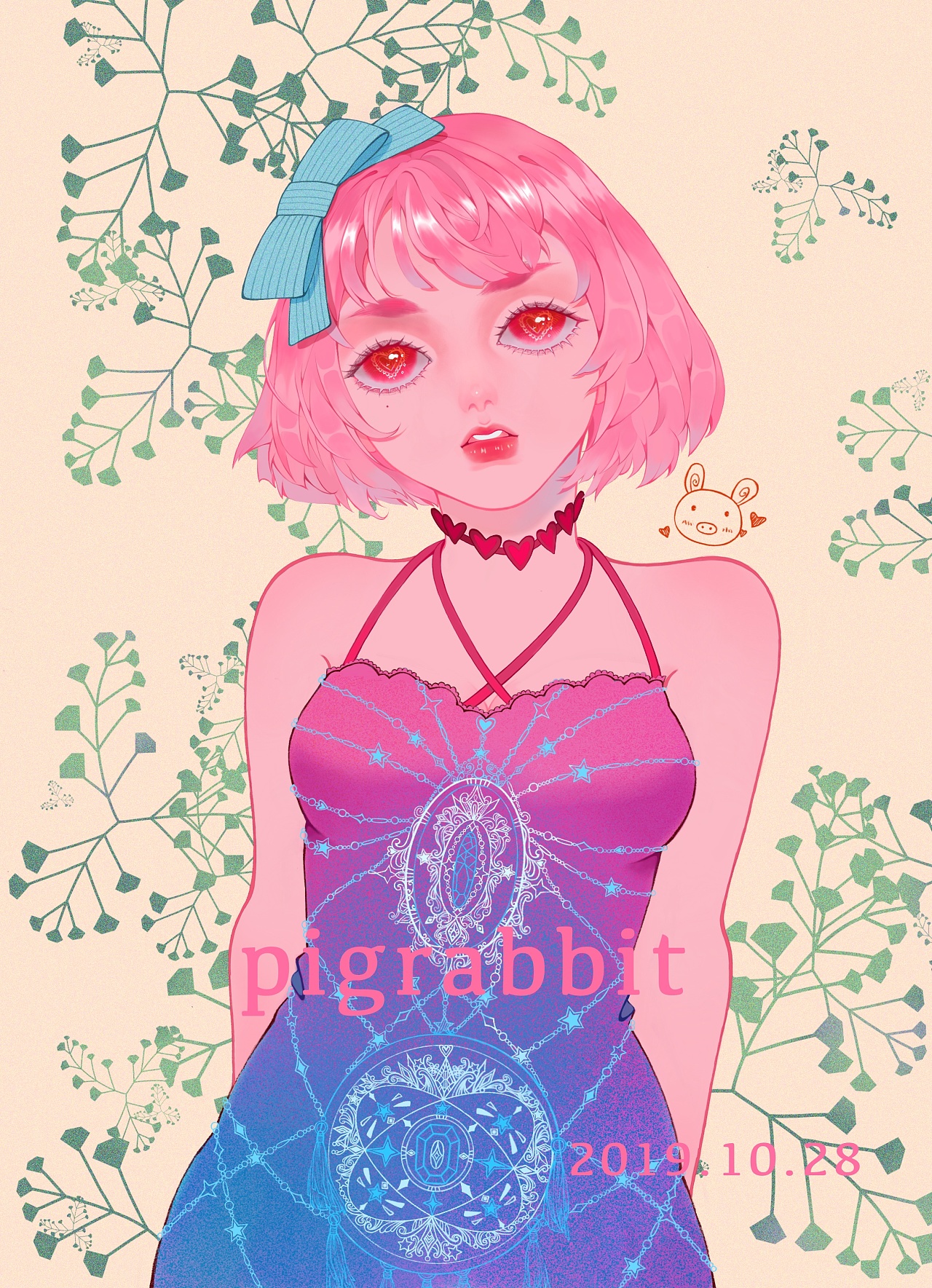 画个粉色头发的小姐姐|插画|商业插画|经常犯傻的猪兔子 - 原创作品