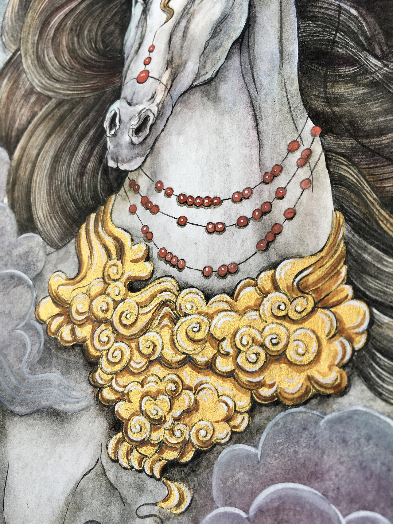 原创水彩插画~神马