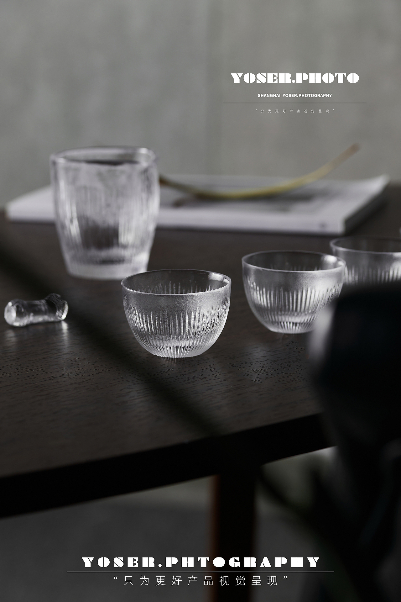 琉璃杯茶具拍摄