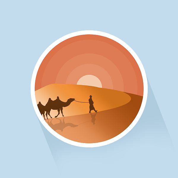 沙漠插画（图ZNDc2NDc0MDg=） - 图标 - 站酷设计师丶阿波原创素材 - 站酷ZCOOL