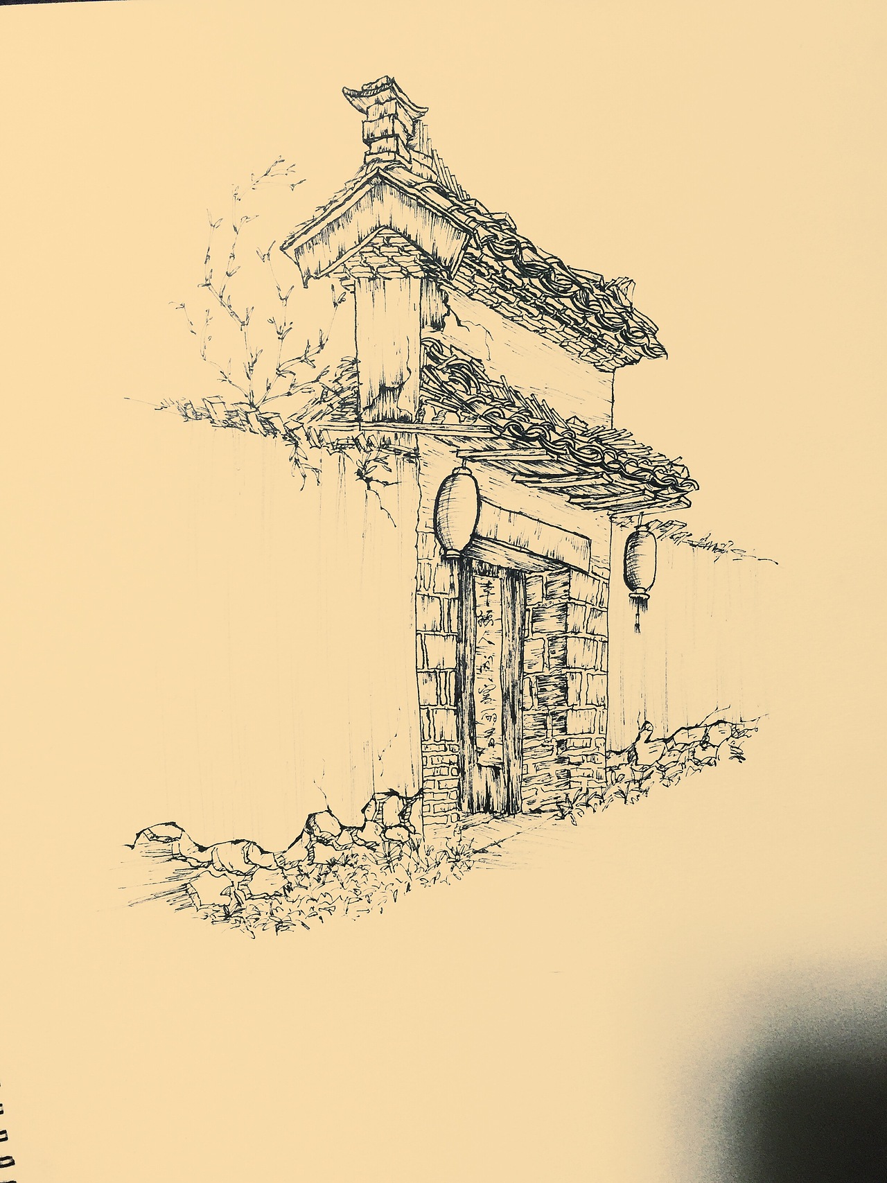 2015年4月赴安徽宏村进行徽派建筑写生,新人初次发稿,请多指教.