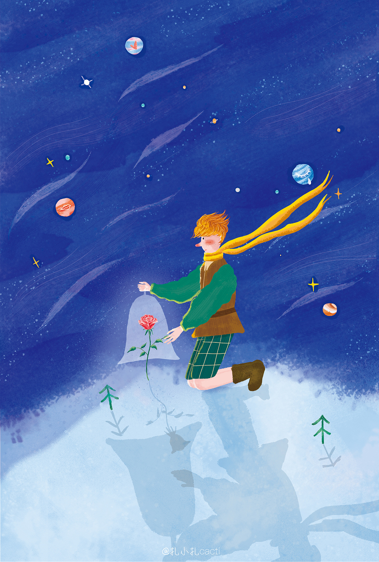 嗨，给你一份少女心版《小王子》。（图ZMTkwNzM1MzIw） - 商业插画 - 站酷设计师森林抱抱原创素材 - 站酷ZCOOL