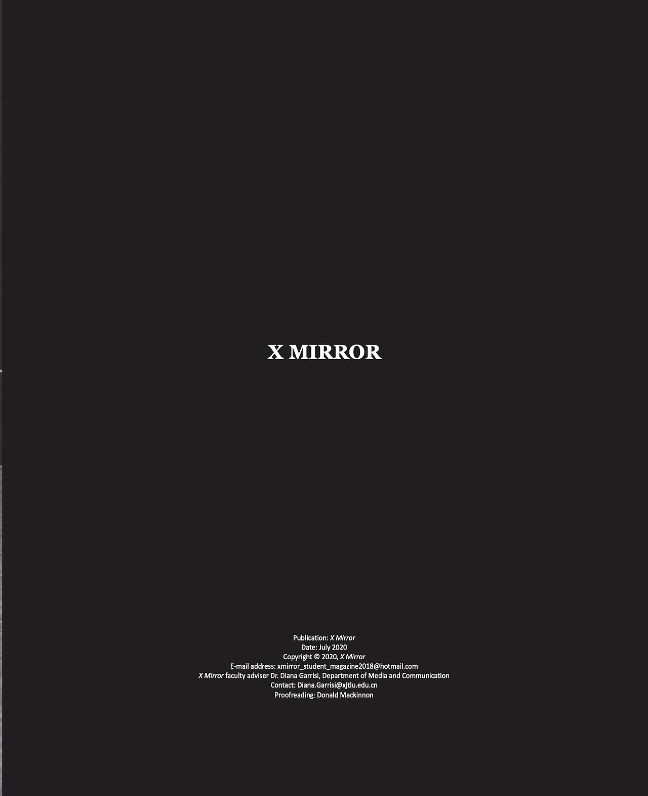 (平面设计）学生杂志 X mirror 03