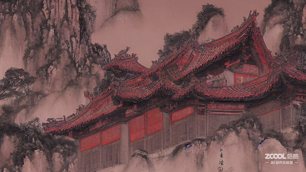 站酷AI生成：水墨风格