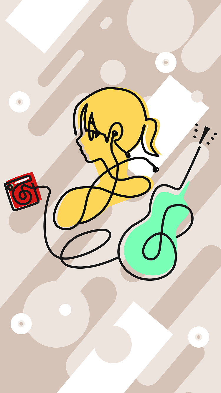 音乐插画（图ZMTg3MzA5MzIw） - 闪屏/壁纸 - 站酷设计师雪野原原创素材 - 站酷ZCOOL