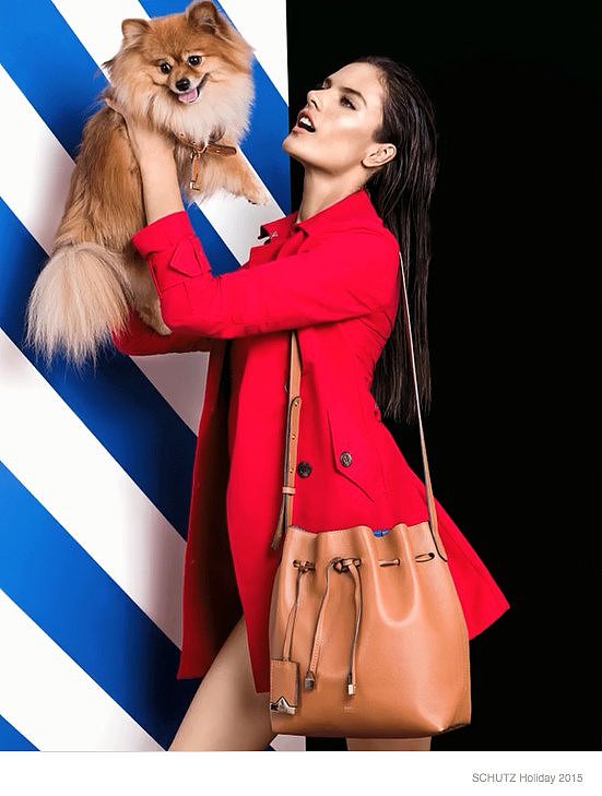 亚历山大安布罗休-时尚模特身穿紧身泳衣,包包和鞋子,展现一副丰富