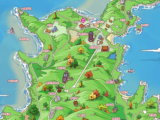 普陀山手绘地图