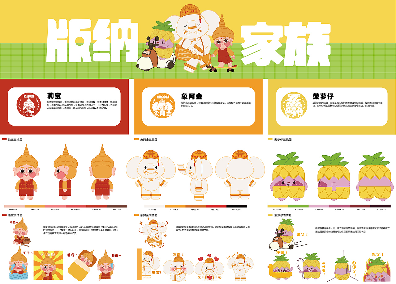 《版纳家族》IP设计（图ZMzM3ODQ4MDUy） - IP形象 - 站酷设计师智禹吖原创素材 - 站酷ZCOOL