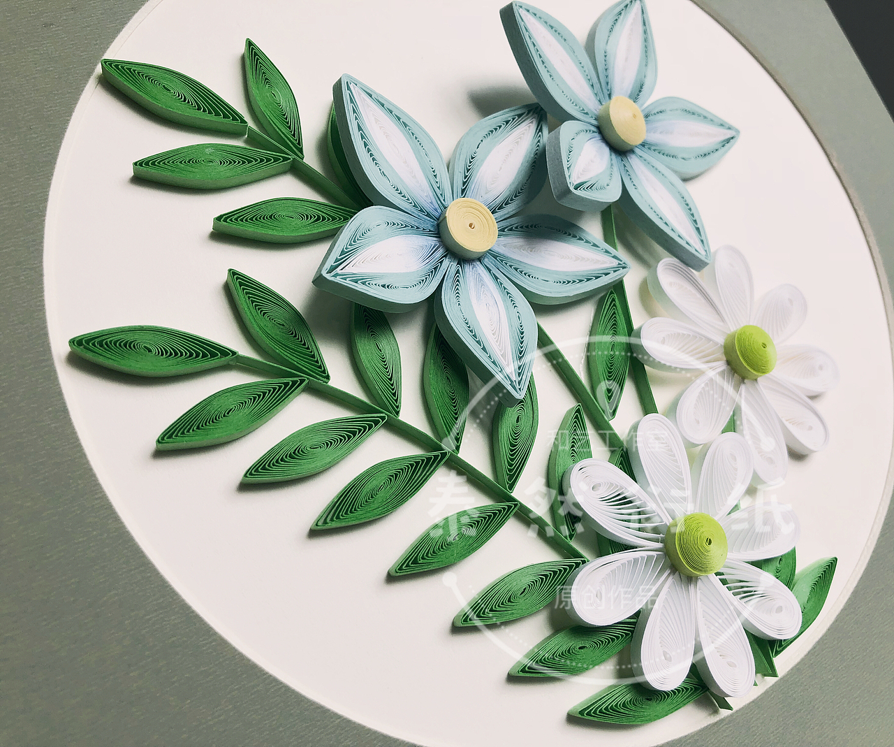 原创衍纸花卉小幅作品