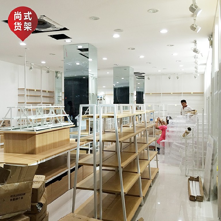 来宾市商务男装货架童装店展示架尚式童装店货架定做