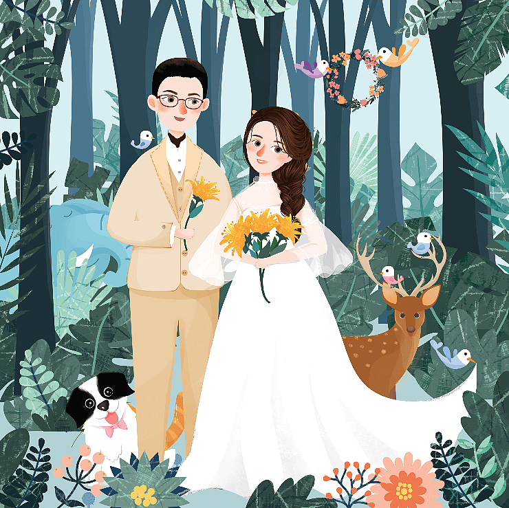 婚礼插画