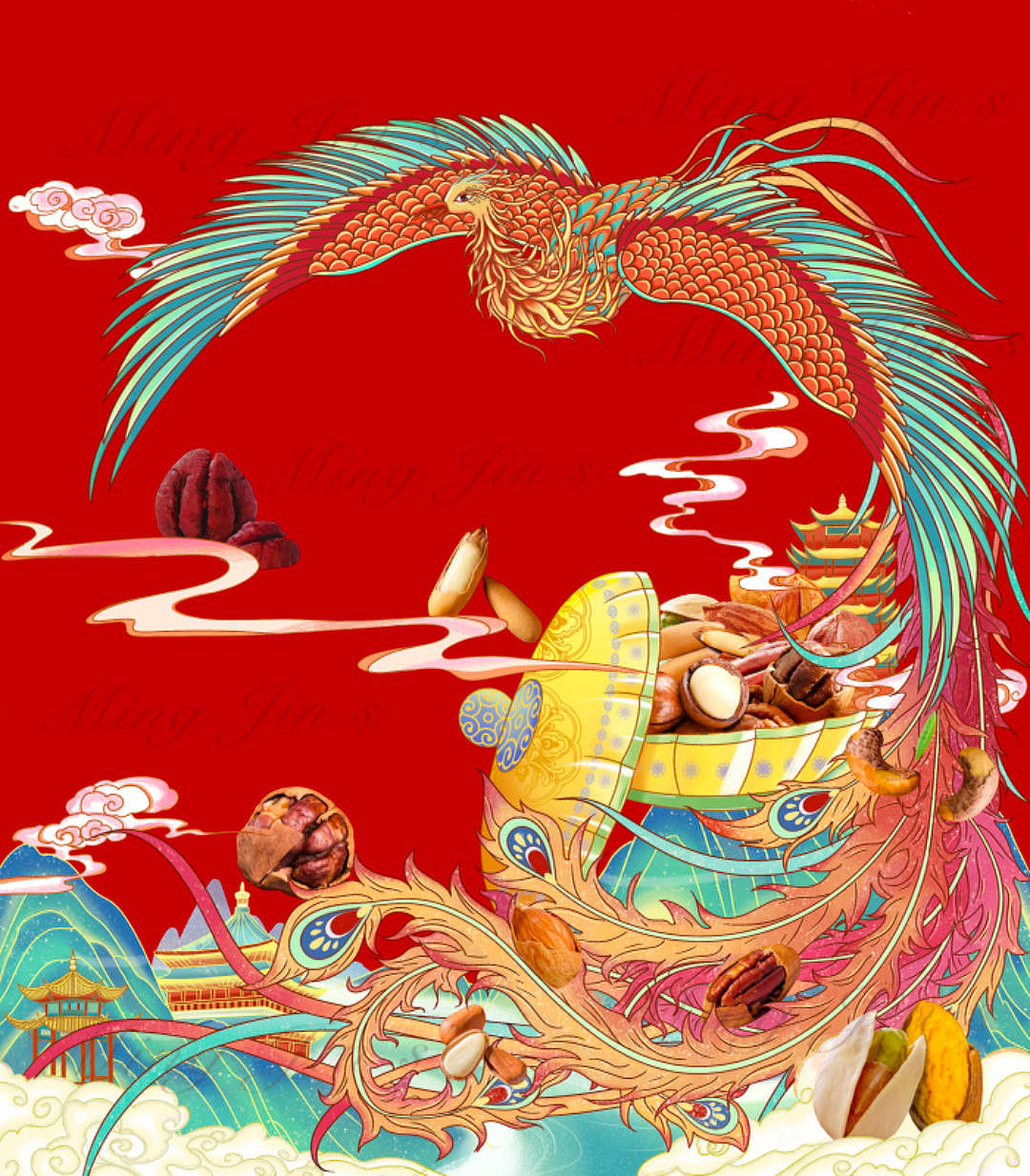 国潮包装插画