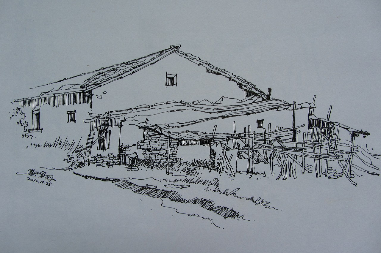 建筑风景手绘（图ZMTQzNTM2ODg0） - 艺术插画 - 站酷设计师诧迹景观原创素材 - 站酷ZCOOL