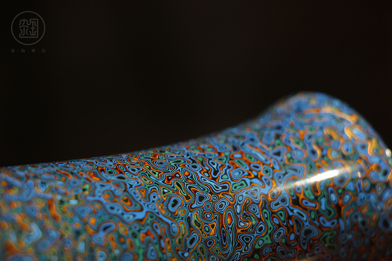 非遗手工艺大漆犀皮花器