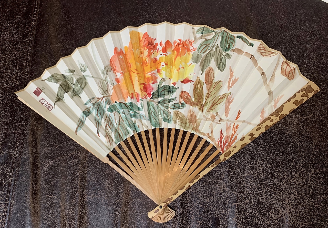 广也作品 . 折扇 . 国画 . 手绘 . 国风