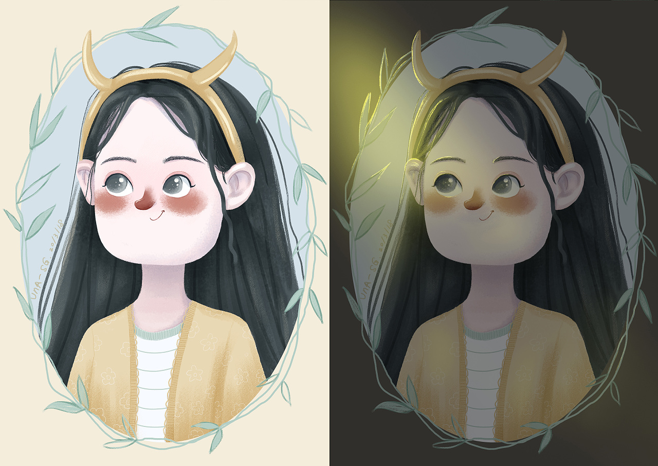 给朋友画的小头像（图ZMjAyNTg3NjI4） - 创作习作 - 站酷设计师插画小厨娘原创素材 - 站酷ZCOOL