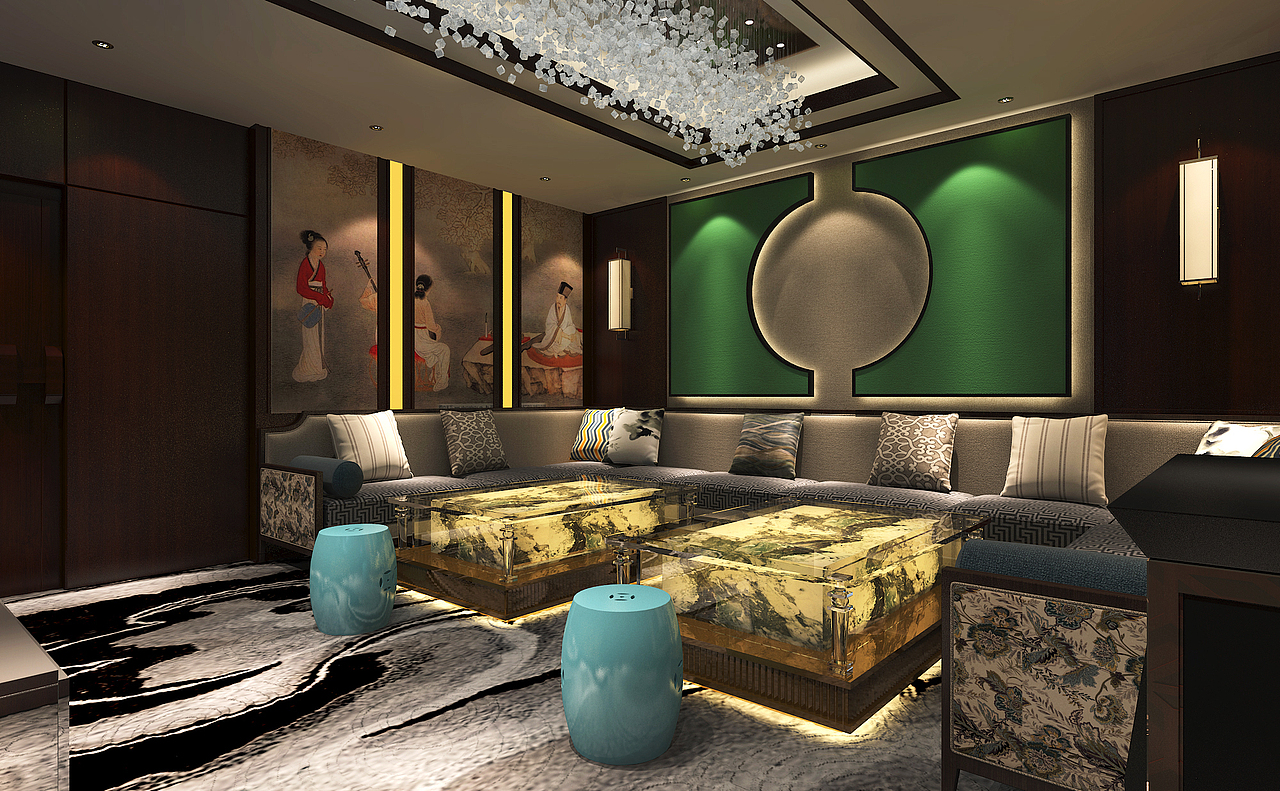 中式私宅会所设计-（效果图）（图ZMjA5MDUyNzk2） - 家装设计 - 站酷设计师kyo君原创素材 - 站酷ZCOOL