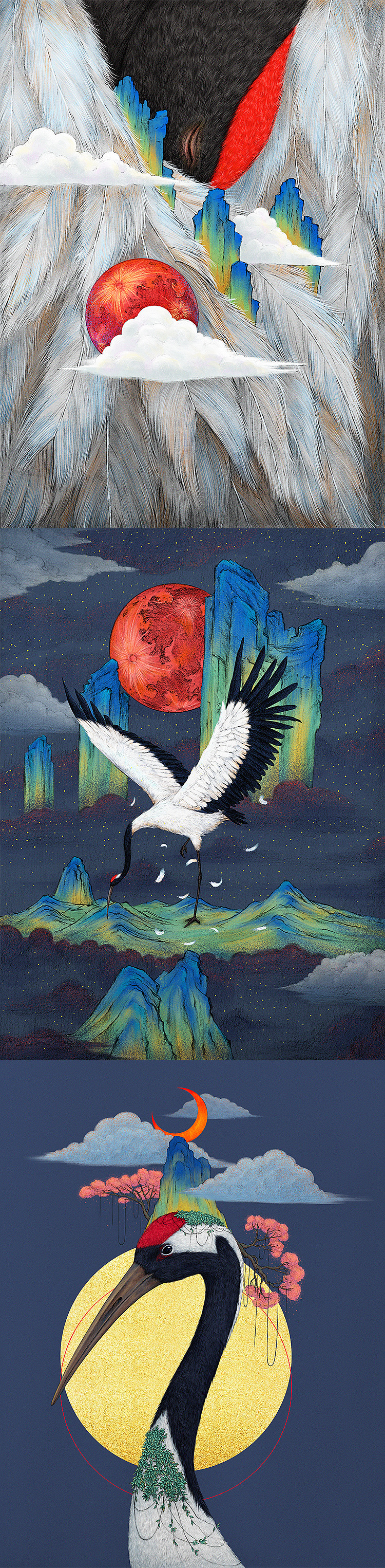 《玄鸟》系列插画（图ZOTk1ODY5NzI=） - 商业插画 - 站酷设计师南国夏原创素材 - 站酷ZCOOL