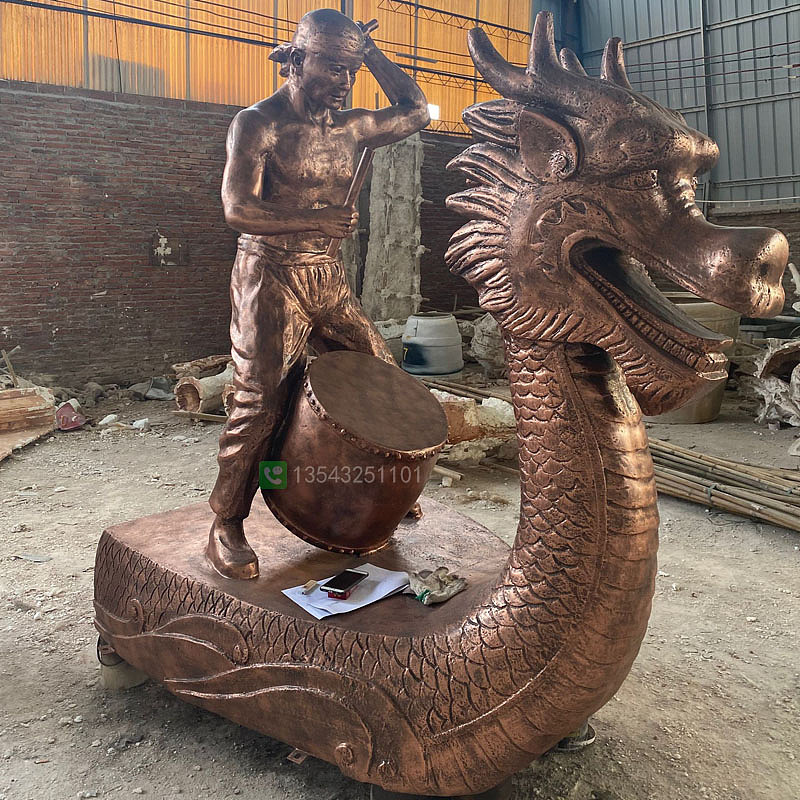 玻璃钢赛龙舟雕塑