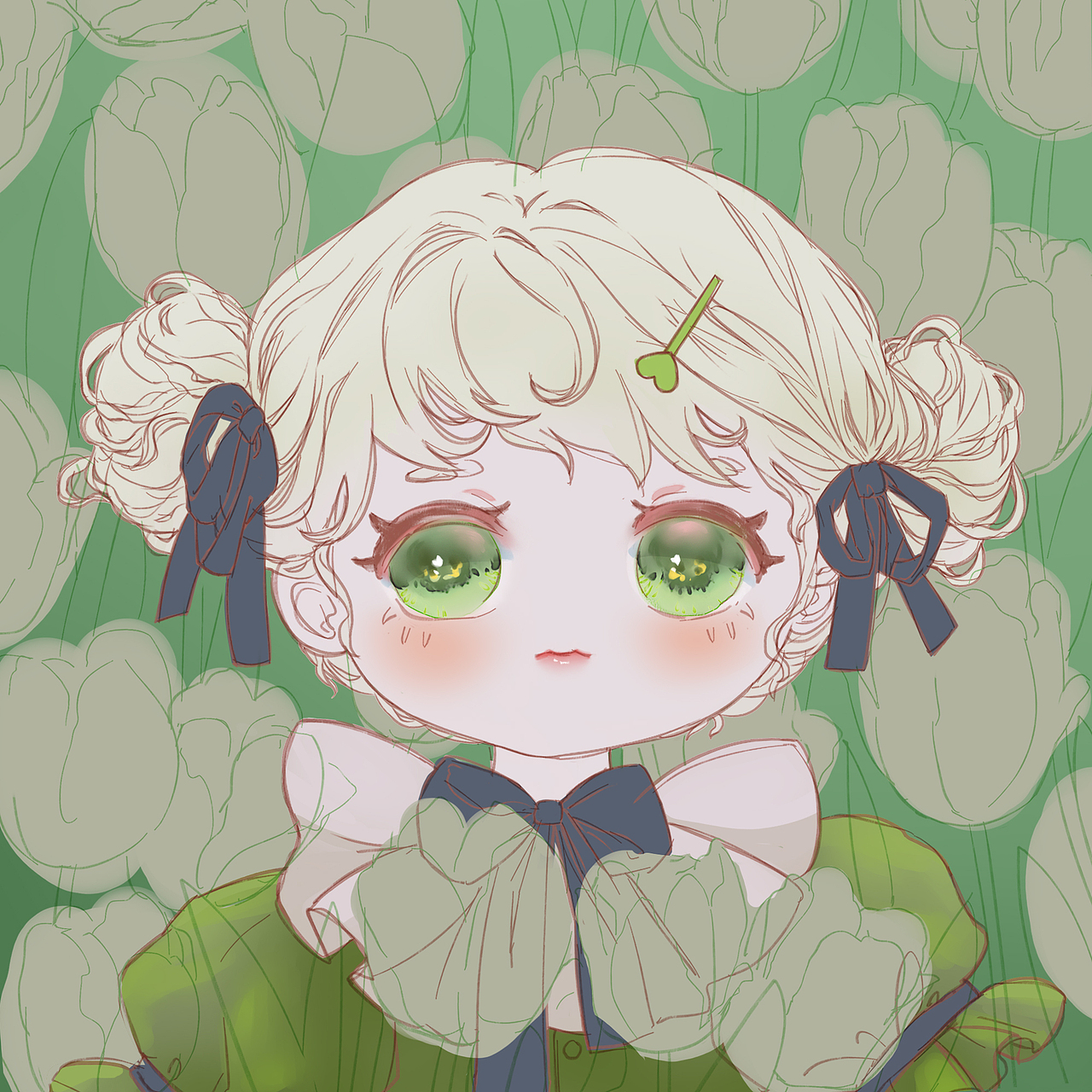 花与少女系列头像——郁金（图ZMzI0MjU0NjM2） - 创作习作 - 站酷设计师蝉知雪原创素材 - 站酷ZCOOL