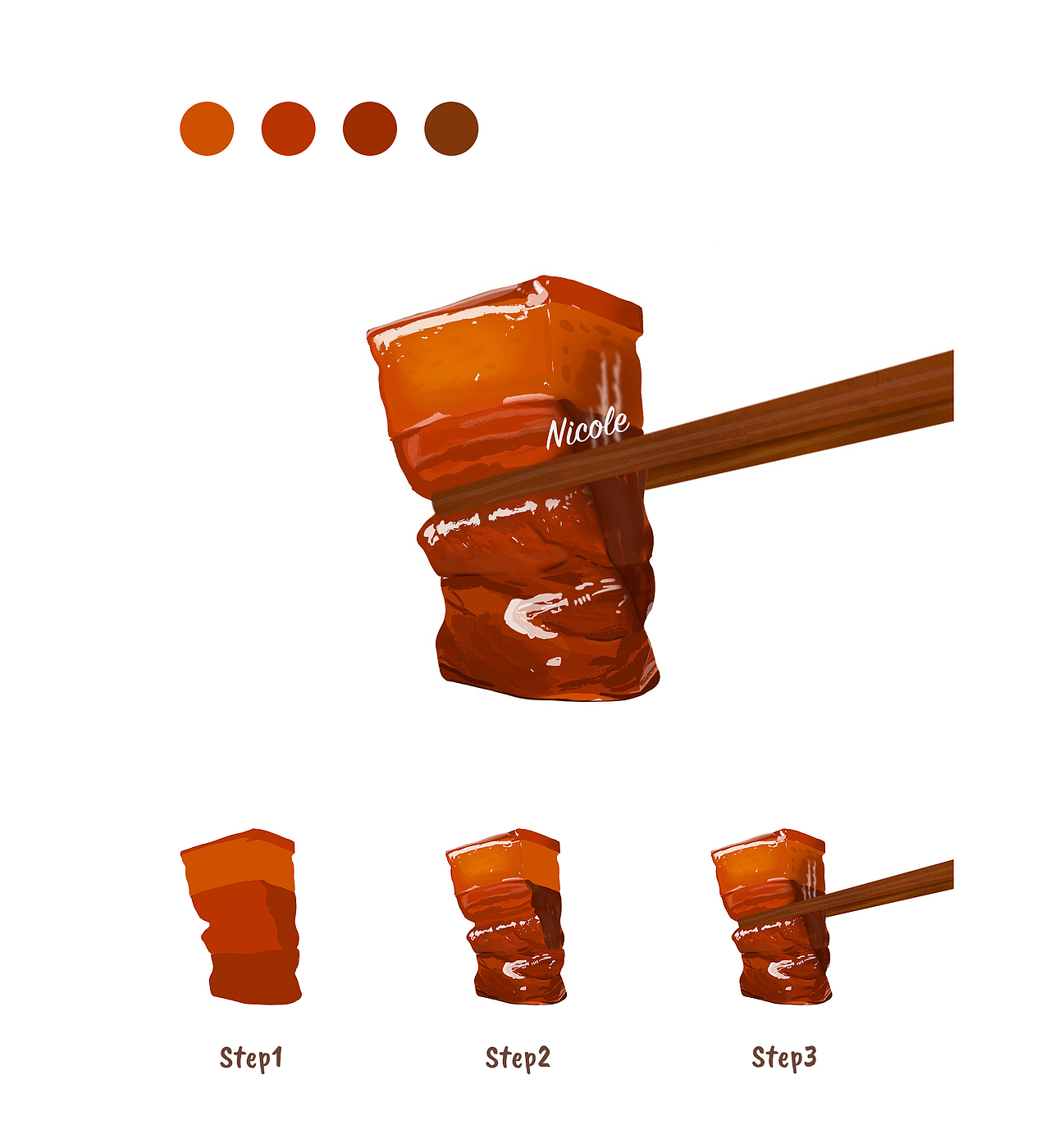 一些美食插画临摹（图ZMzUyNDcxMDE2） - 软件界面 - 站酷设计师NicoleL66原创素材 - 站酷ZCOOL