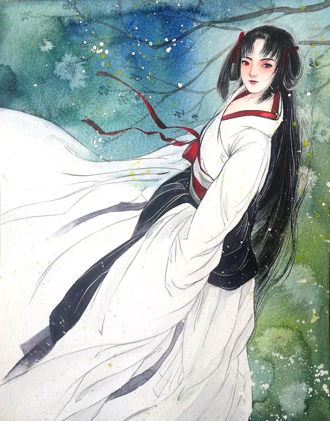 古风人物水彩练习(2)