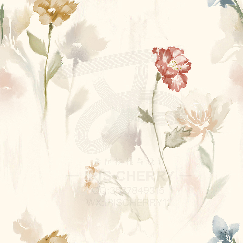 5年圖案公司設(shè)計總監(jiān)｜花型圖案設(shè)計（圖ZMzYzOTI1ODY0） - 商業(yè)插畫 - 站酷設(shè)計師鳶尾cherry原創(chuàng)素材 - 站酷ZCOOL