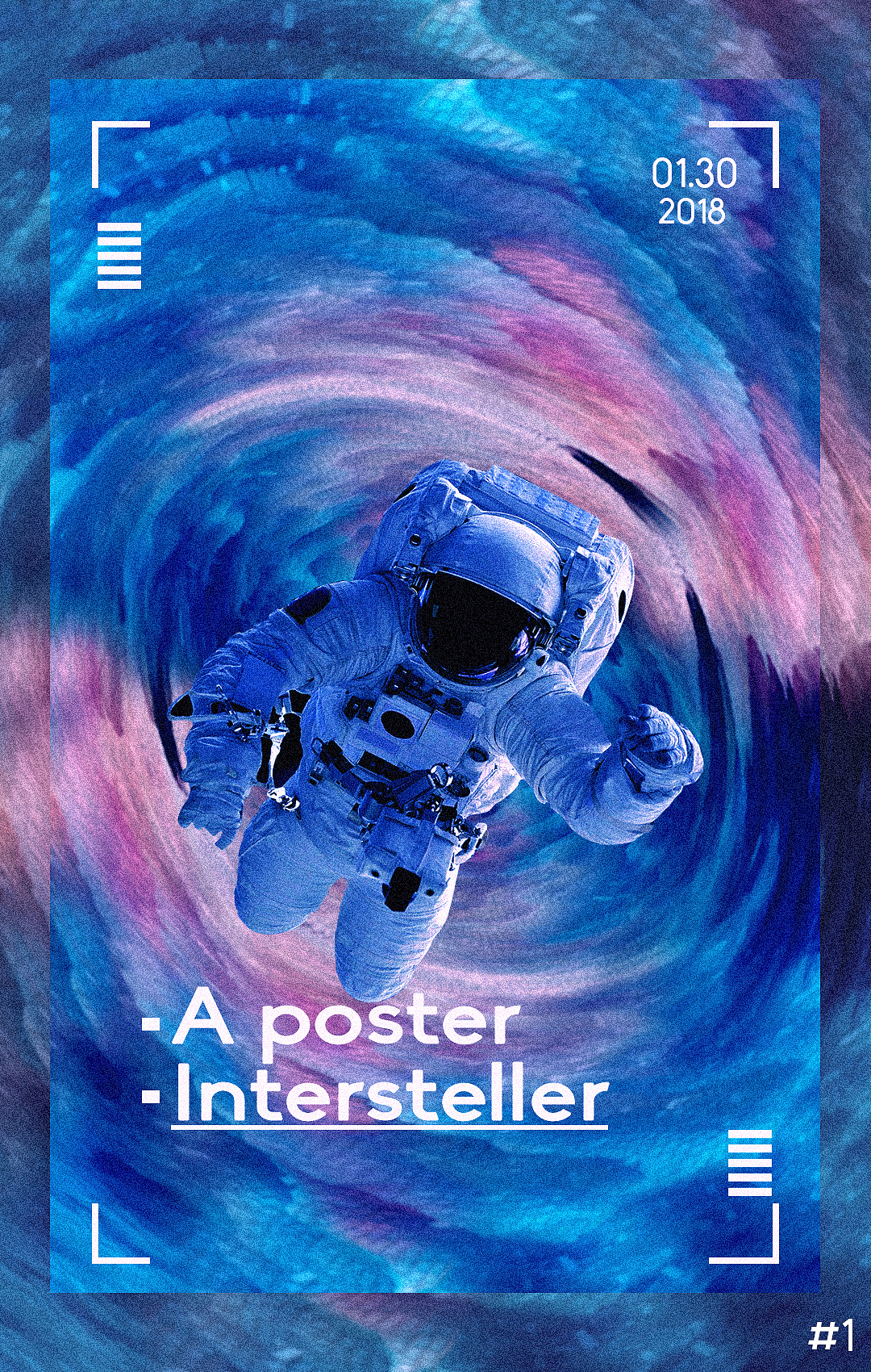 临摹-时空隧道穿越海报