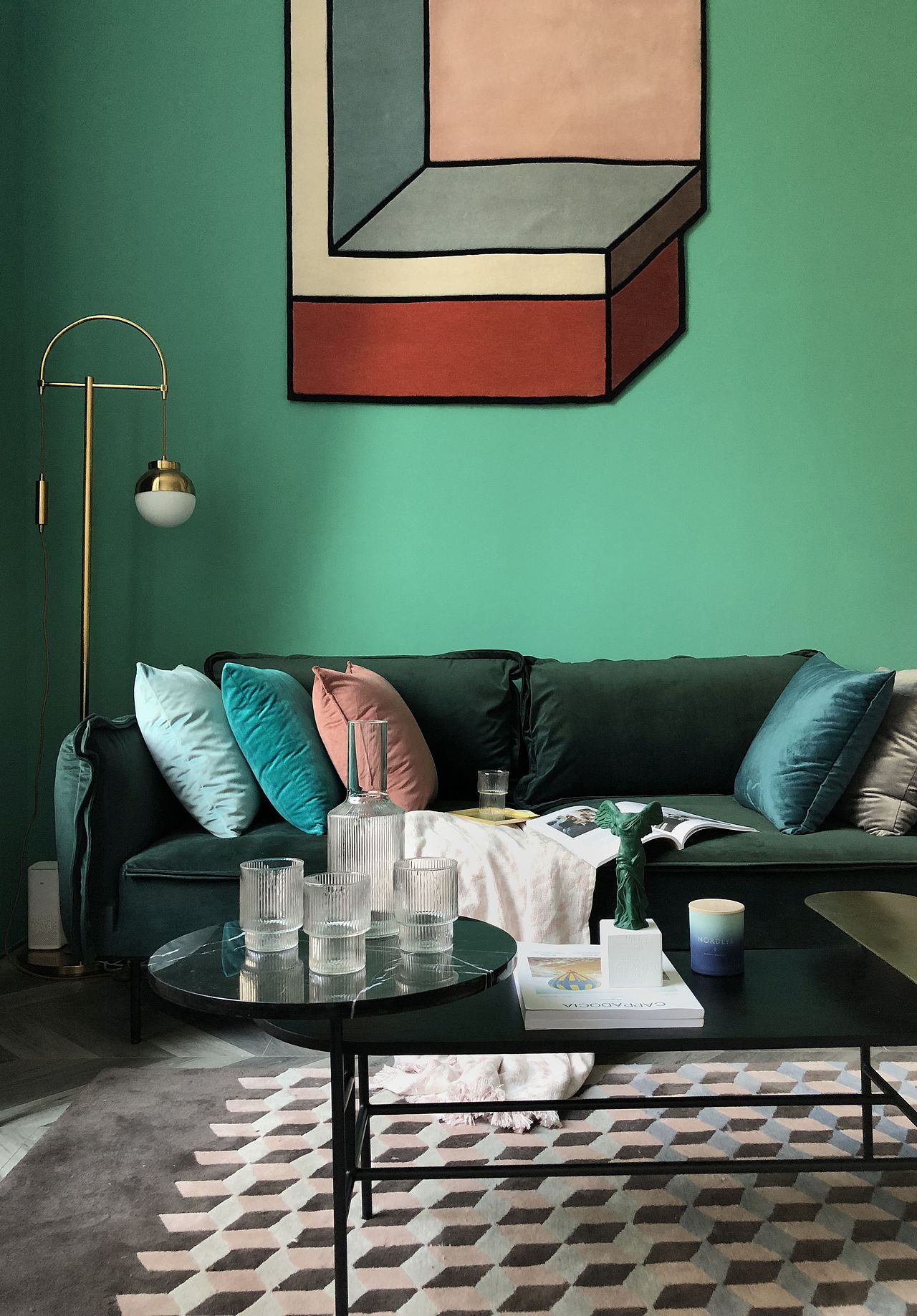 时髦墨绿+脏粉,尽显高级感