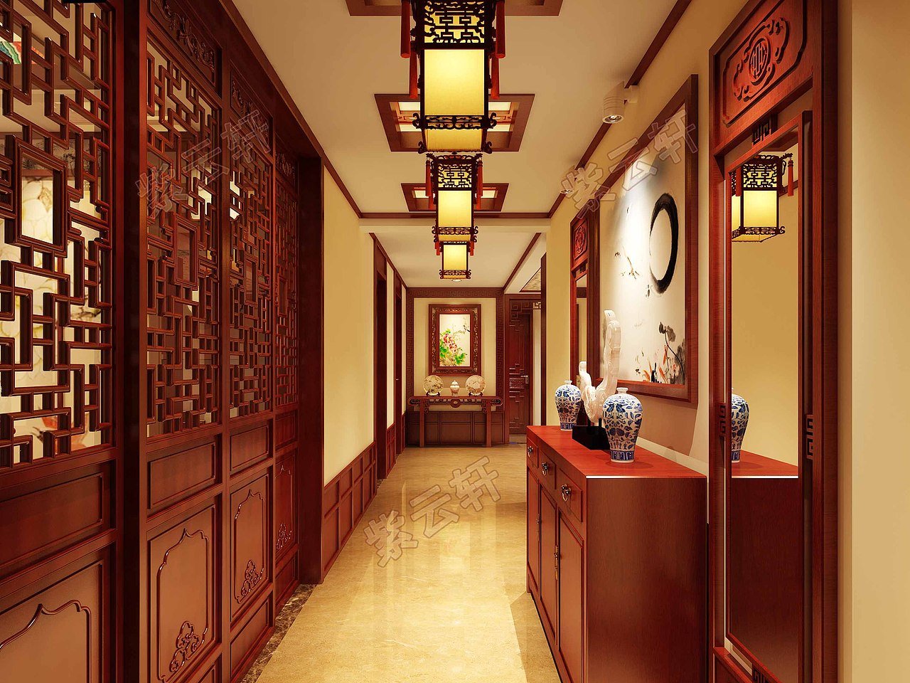 玄关四合院中式设计图 紫云轩