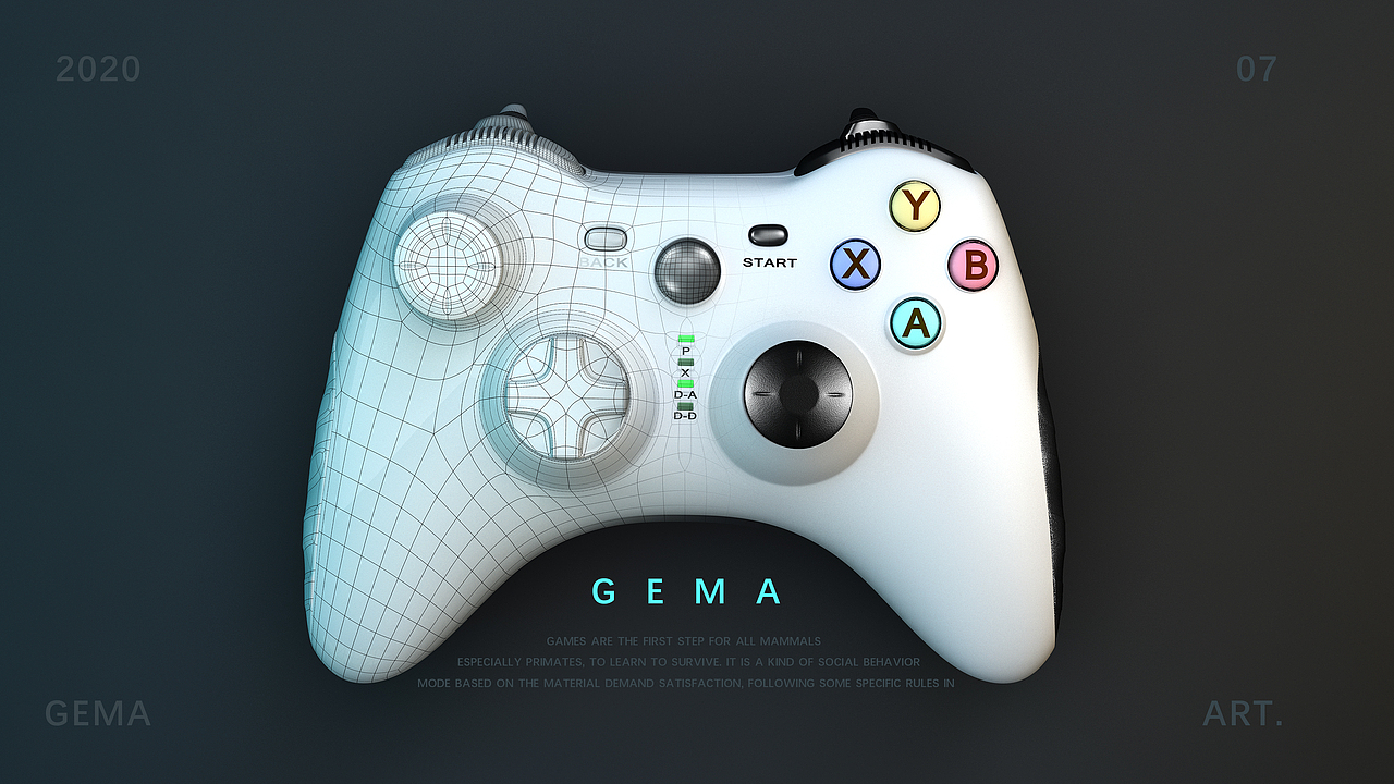 游戏手柄建模渲染（图ZMjA5NTk1Mjgw） - 产品 - 站酷设计师灵眸Positive原创素材 - 站酷ZCOOL