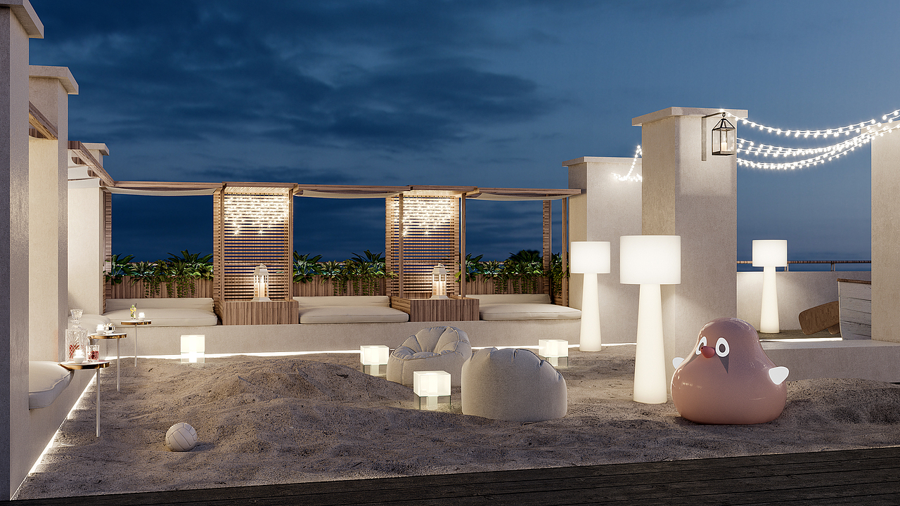 天台小资场景渲染