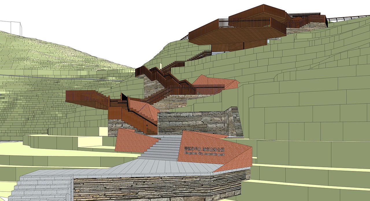 清镇市半山城市山体公园景观SU模型下载（图ZMjczMzU3MjUy） - 景观设计 - 站酷设计师素模网原创素材 - 站酷ZCOOL