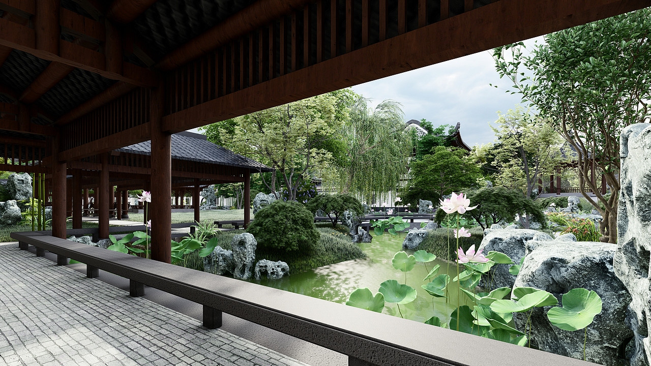 Lumion《古风景观》（图ZMjg2ODA0NDQ0） - 景观设计 - 站酷设计师噜嚕噜噜鲁鲁修原创素材 - 站酷ZCOOL