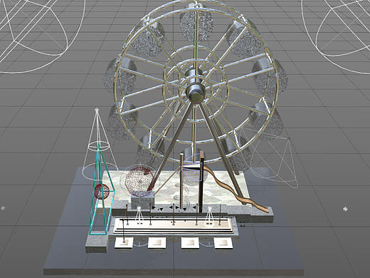 C4D制作的小型游乐园