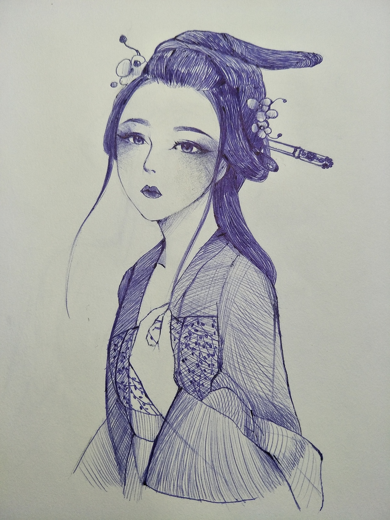 《圆珠笔古装美人》