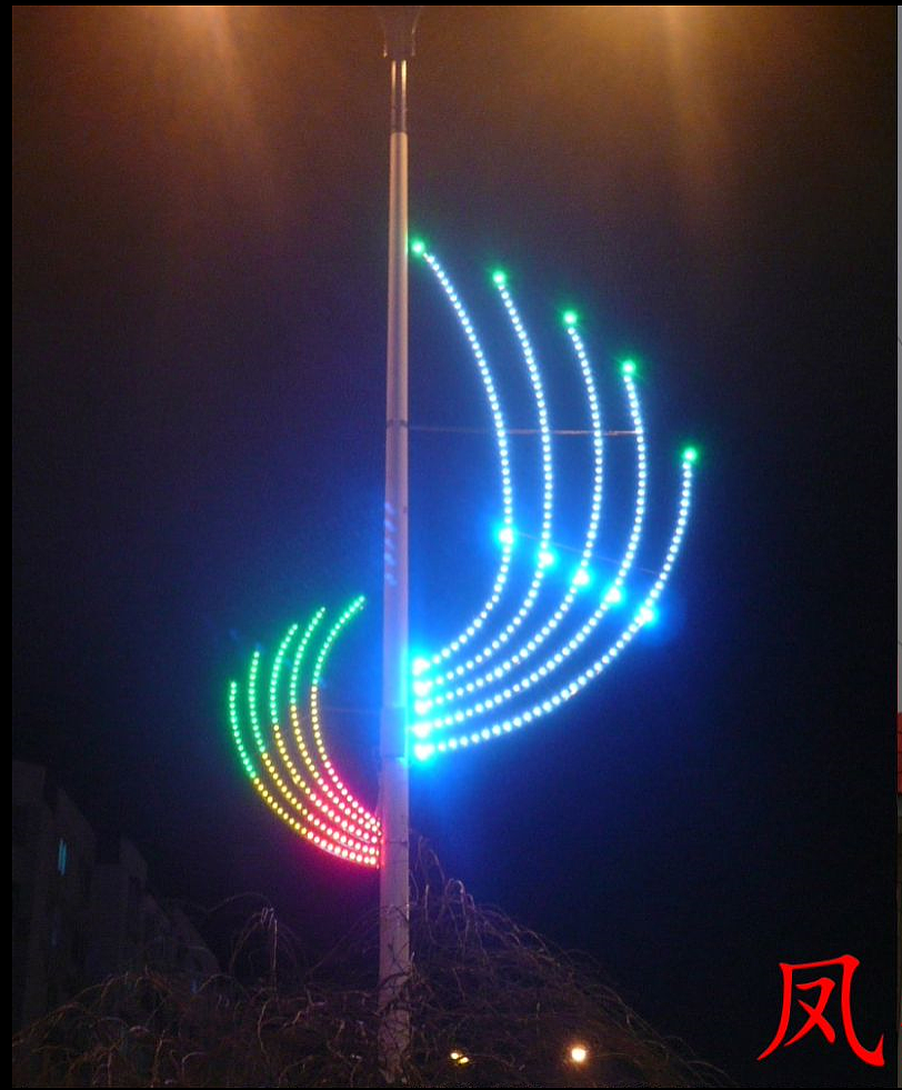 路灯杆凤凰造型灯设计创意灯箱广告牌