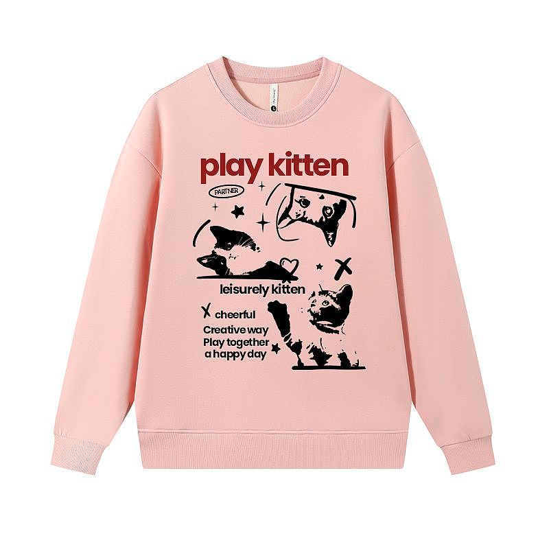 卫衣印花图案~剪影小猫