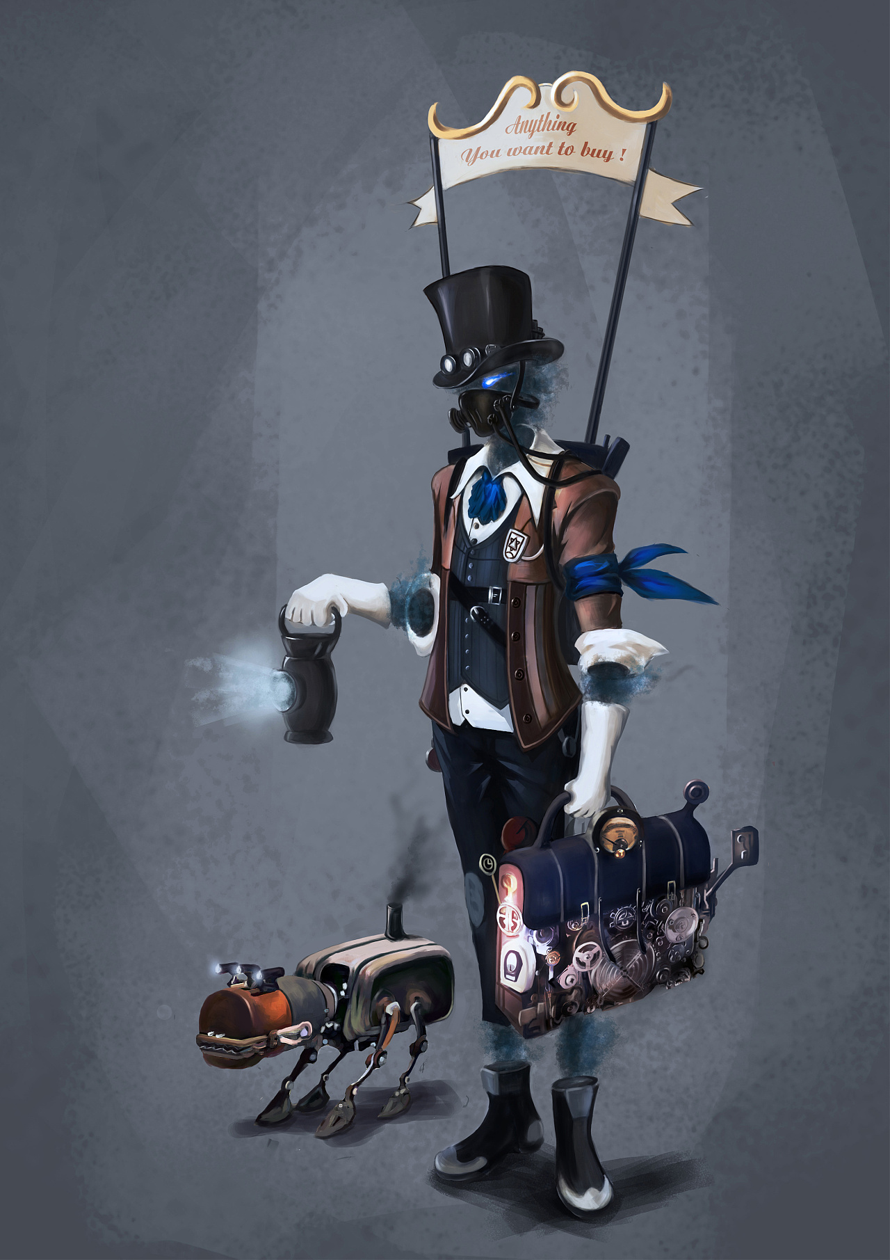 机械朋克风格的角色设定——幽灵商人