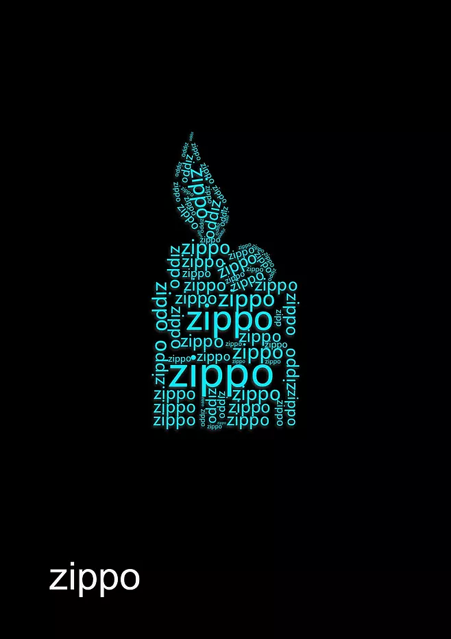 zippo打火机文字新具象海报