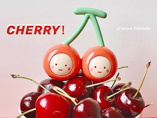 uovo friends食物系列樱桃双子大娃潮流玩具（个人主页-ZNDg3MzI5NDg=） - 手办/模玩 - 站酷设计师煎蛋的朋友原创素材 - 站酷ZCOOL