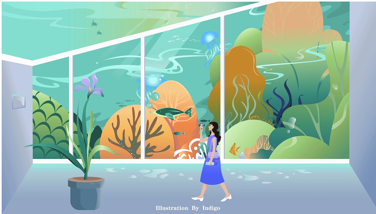游水族馆|插画|商业插画|蓝樰indigo - 原创作品 - 站酷 (zcool)