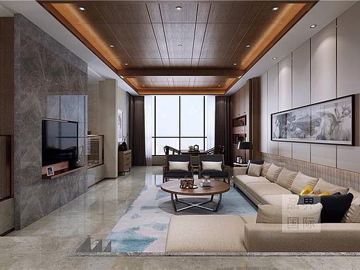 郑州品界设计丨天伦庄园390平复式现代简约设计效果图