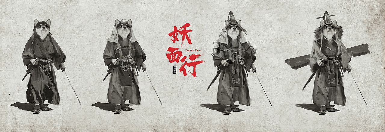 《妖面行》黑柴行者（图ZMjYxMzMzNzMy） - 概念设定 - 站酷设计师俊灵WJL原创素材 - 站酷ZCOOL