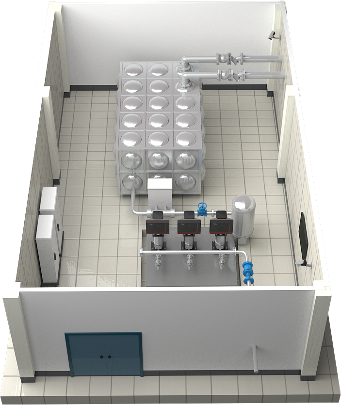 二次供水机械泵房场景应用 - 原创作品 - 站酷(zcool)