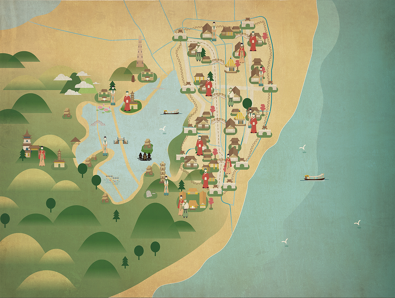 燕寻杭城｜杭州古地图变迁（图ZNjMzMDk0ODA=） - 信息图表 - 站酷设计师牧上研原创素材 - 站酷ZCOOL