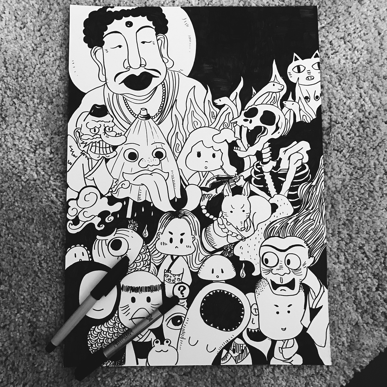 q版百鬼夜行…随手画的